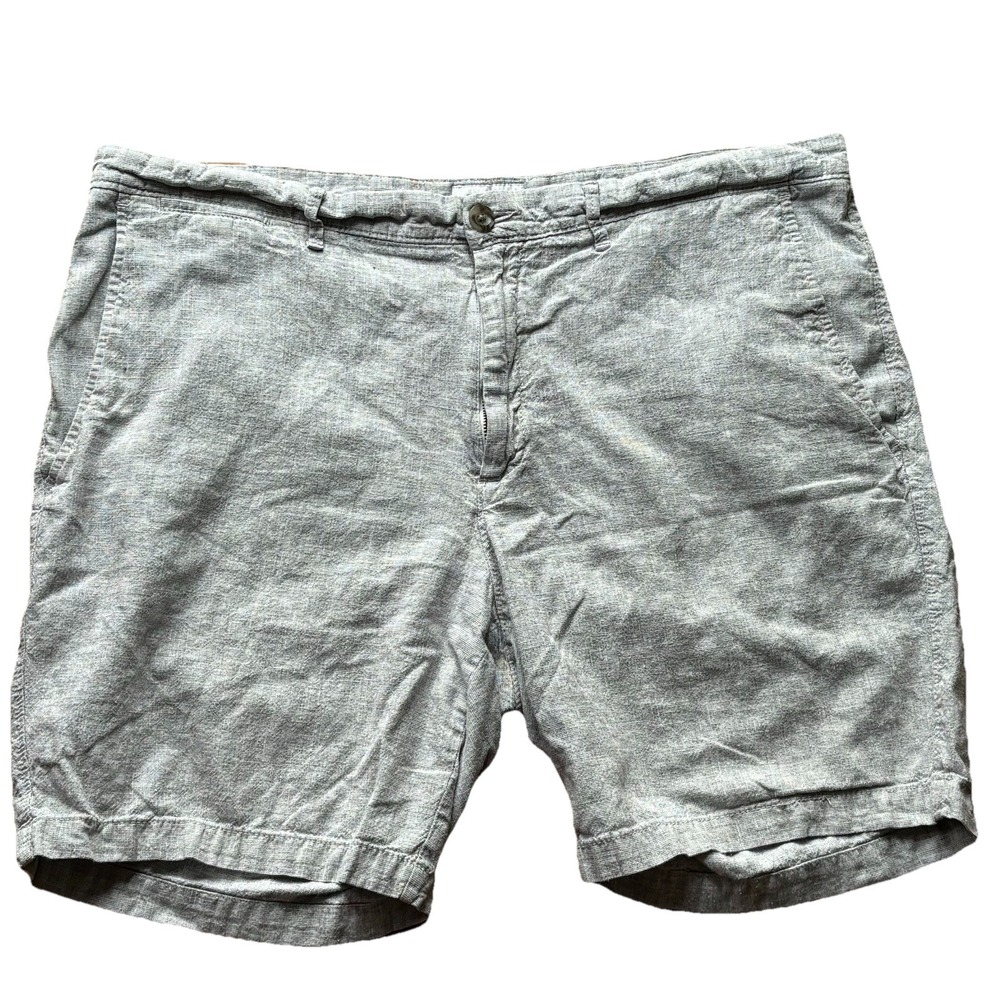 Goodfellow Linden Bermuda Shorts Mens W40 Flat Front Linen Blend Pockets Gray